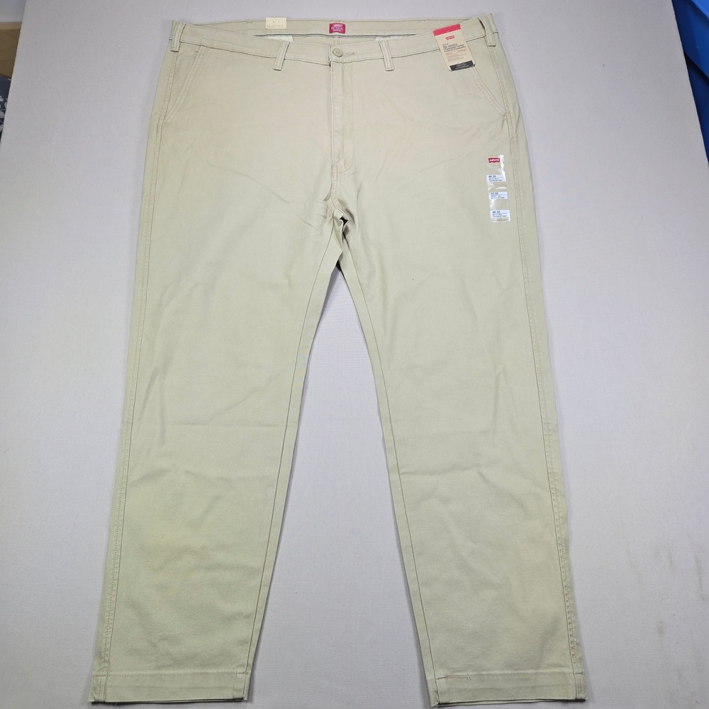 Levis XX Chino Pants Standard Taper Stretch Twill Khaki Tan Mens 46x32 NEW